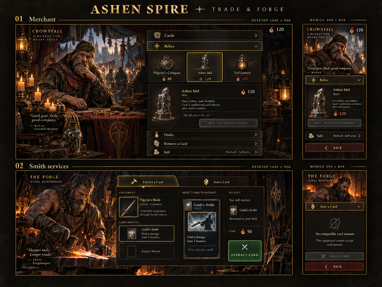 Merchant and Smith services: desktop and mobile concept artwork
